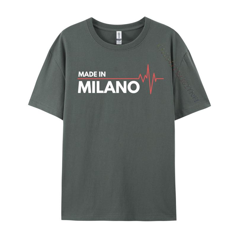 Made In Milano Italy Italia Place Of Birth Heartbeat Tops T Shirt Casual Tops Shirt Funky Printing Unisexs Tshirts Printing