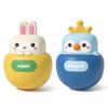 Cute Bunny Baby Doll Roly-Poly Resistant Animal Penguin Silicone Teething Soothing Educational Toy
