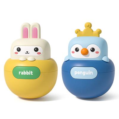 Cute Bunny Baby Doll Roly-Poly Resistant Animal Penguin Silicone Teething Soothing Educational Toy