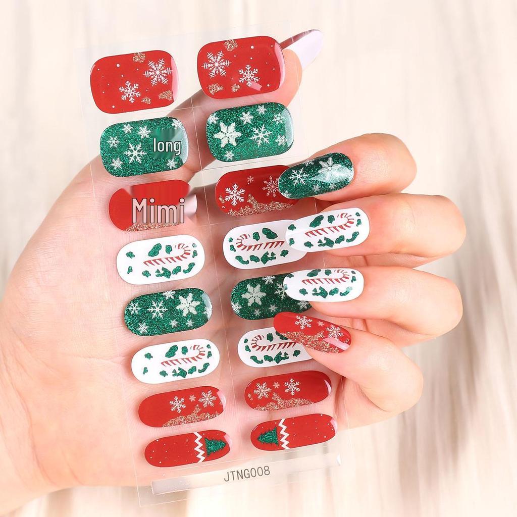 Świąteczne naklejki żelowe do paznokci półutwardzone, kompatybilne z lampą UV