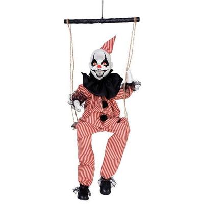 Automate Halloween À Suspendre - AIMOONSA - Clown Sur Balançoire - Hauteur 70 Cm - Sonore - Lumineux