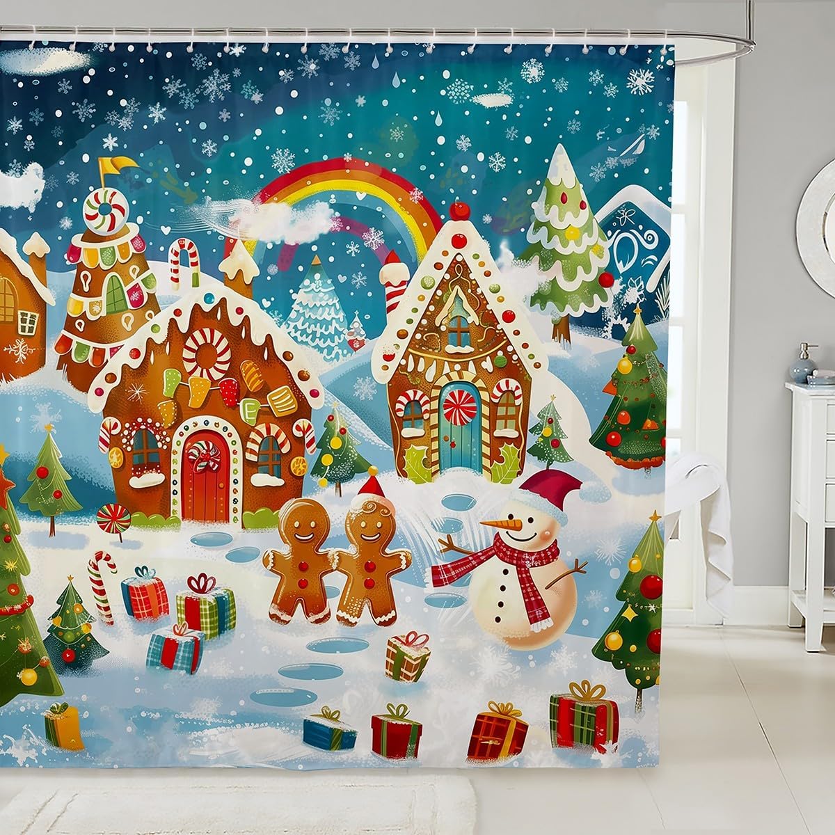 

Cute Flamingo Shower Curtain for Bathroom Decor Tropical Flamingo Print Bath Curtain for Stalls Bathtubs Christmas Deco 120x180cm