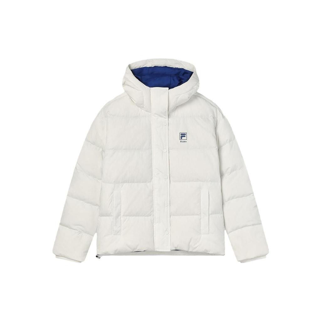 Fila Solid Color Hooded Down Jacket Women Jackets Coconut-White F11W346906F-IV