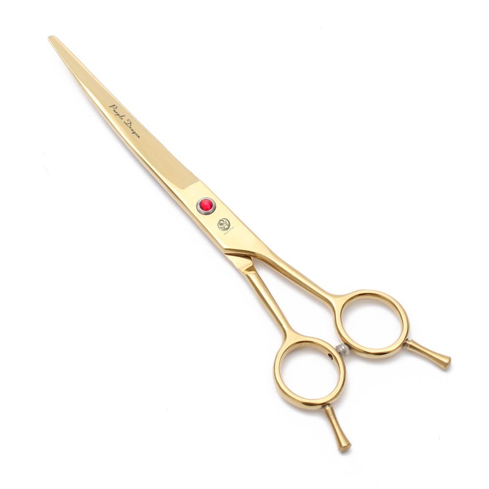 Nůžky na stříhání psů Purple Dragon 6,5" 7" Nerezové zahnuté nůžky Profesionální zvířecí nůžky Chunker Efilační nůžky Z3002