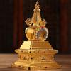 Tibetan Pearls Stupa Metal Buddhas Pagoda Statue Meditations Desk Decorative Ornament for Home and Office Spirituality
