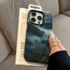 Mountain Misty Forest Phone Case for iPhone 17 17Air 16 15 14 13 12 11 Pro Max Plus Colorful Silver