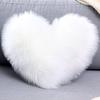 Heart-Shaped Plush Lumbar Pillow with Faux Wool Insert - Sofa & Office Backrest Cushion