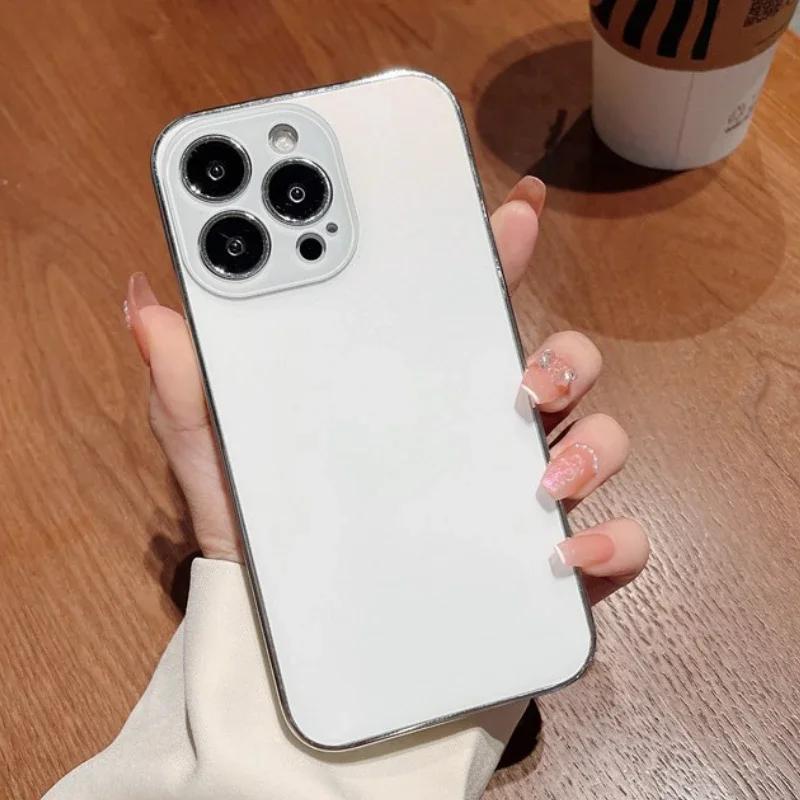 Husă de telefon premium colorată potrivită pentru iPhone 16 15 14 13 promax 12 11 anti-amprentă carcasă dură din PC galvanizată