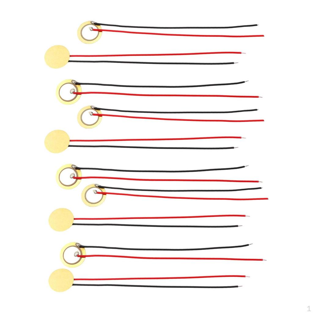 10Pcs 20mm Piezo Disc,Sound Sensors Sounder,with 3.94inch Wires Elements Transducer for Mic