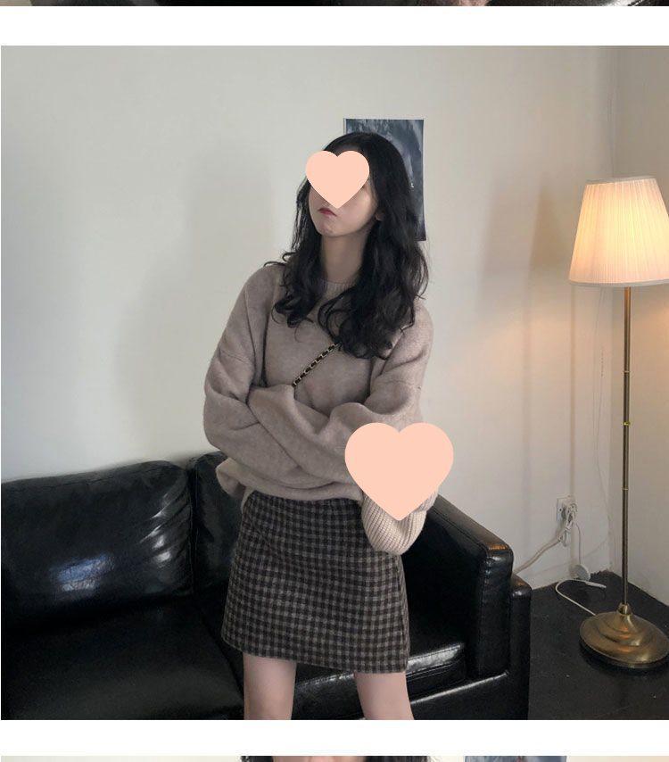 Women's Japanese-Inspired Retro Loose Knit Sweater - Spring/Summer Round Neck, Versatile & Slimming