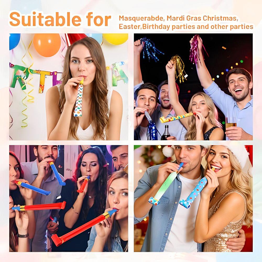 26pcs Plastic Party Blowers Mixing Color Parties Cheerleading Noisemakers Funny Birthday Festival Decoration Gift YMY