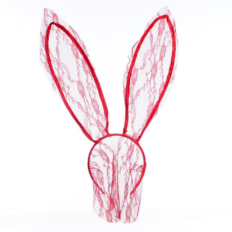 

Чорний мереживний обруч з кролячими вушками для жінок - Елегантний аксесуар для волосся для вечірки та випускного