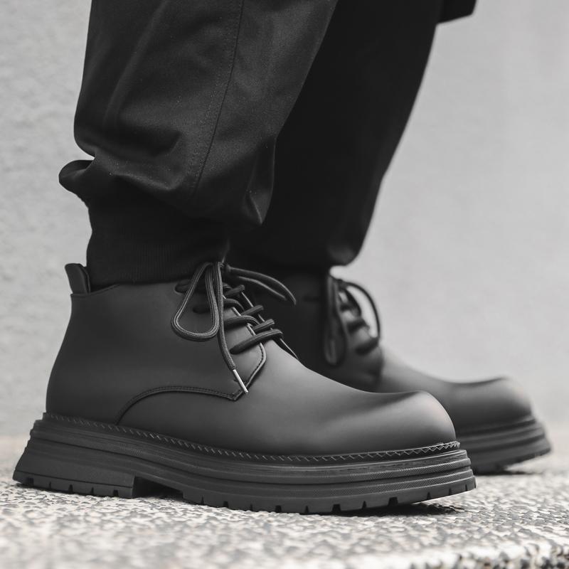 Wysokiej Jakości Klasyczne Skórzane Buty Męskie w Brytyjskim Stylu Ulicznym Czarne Hombre Codzienne Casualowe Buty Zwiększające Wzrost
