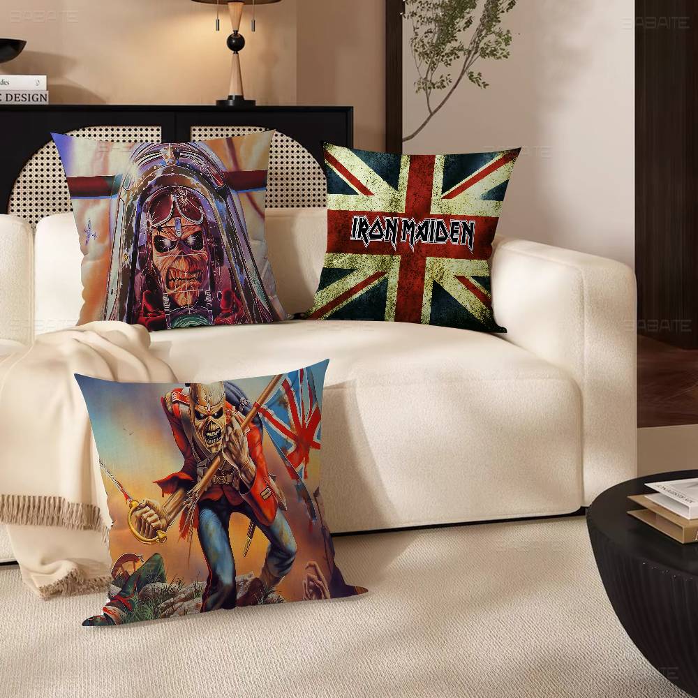 I-Iron-Maidens Metal Band Personalized Picture Text Home Decorative Pillows Household Gifts 45x45cm