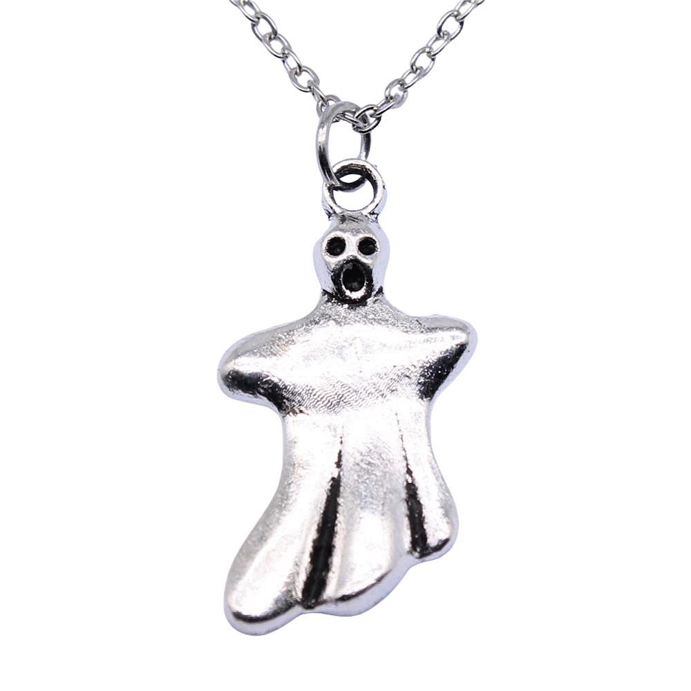Mask Pendant Necklace Theater Halloween Day Jewelry 40cm Short Chain