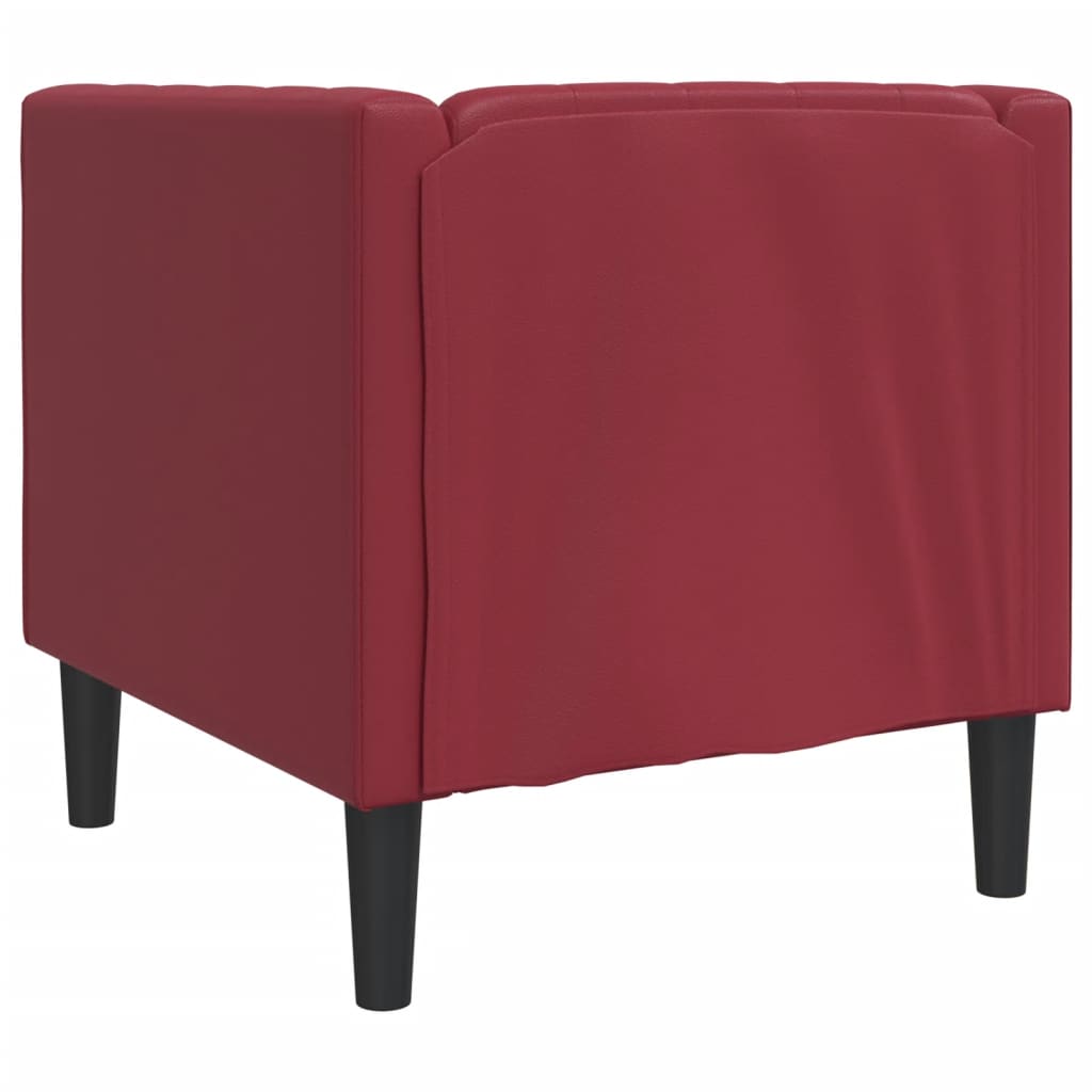 Chesterfield Armchair Burgundy Faux Leather