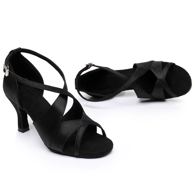 Latin Dance Shoes For Women Adults Soft Satin Breathable Sneakers Performance Shoes Cha Cha Fashion Social Dance Shoes Satin