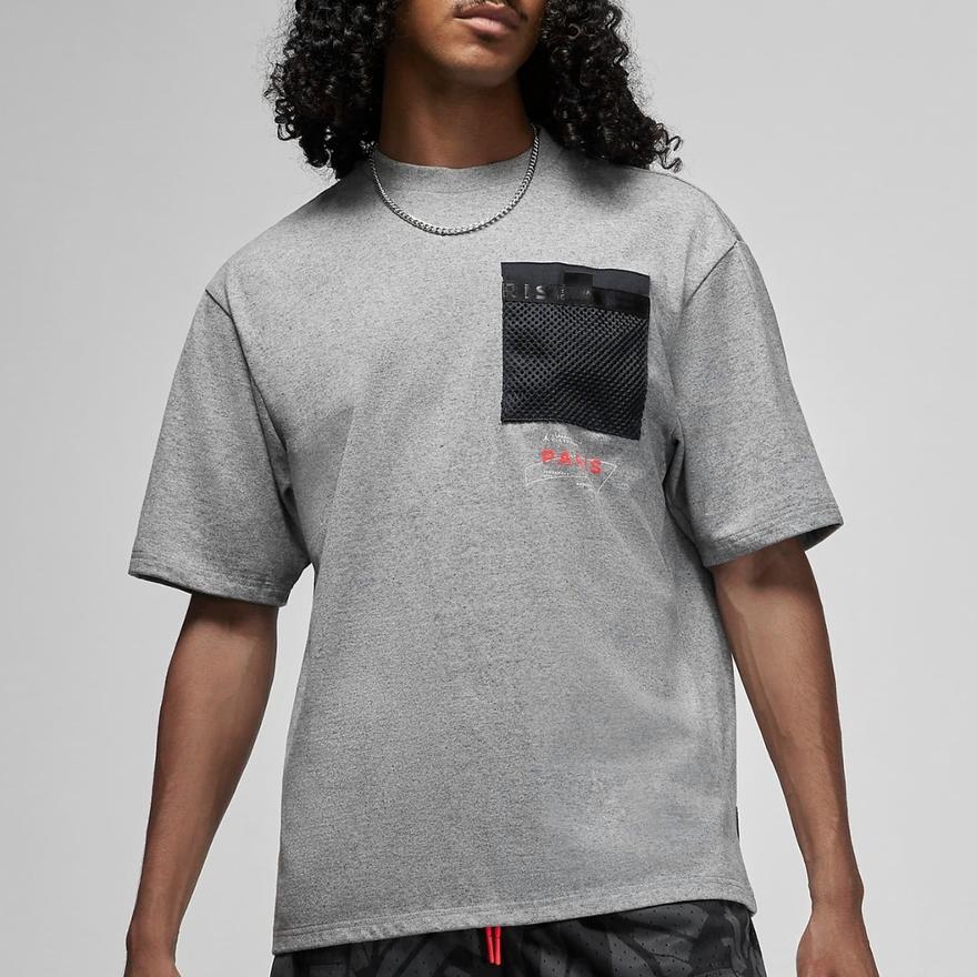 Nike T Shirts Men's Gray Crew Neck Moderate Straight Fit DM3103-010