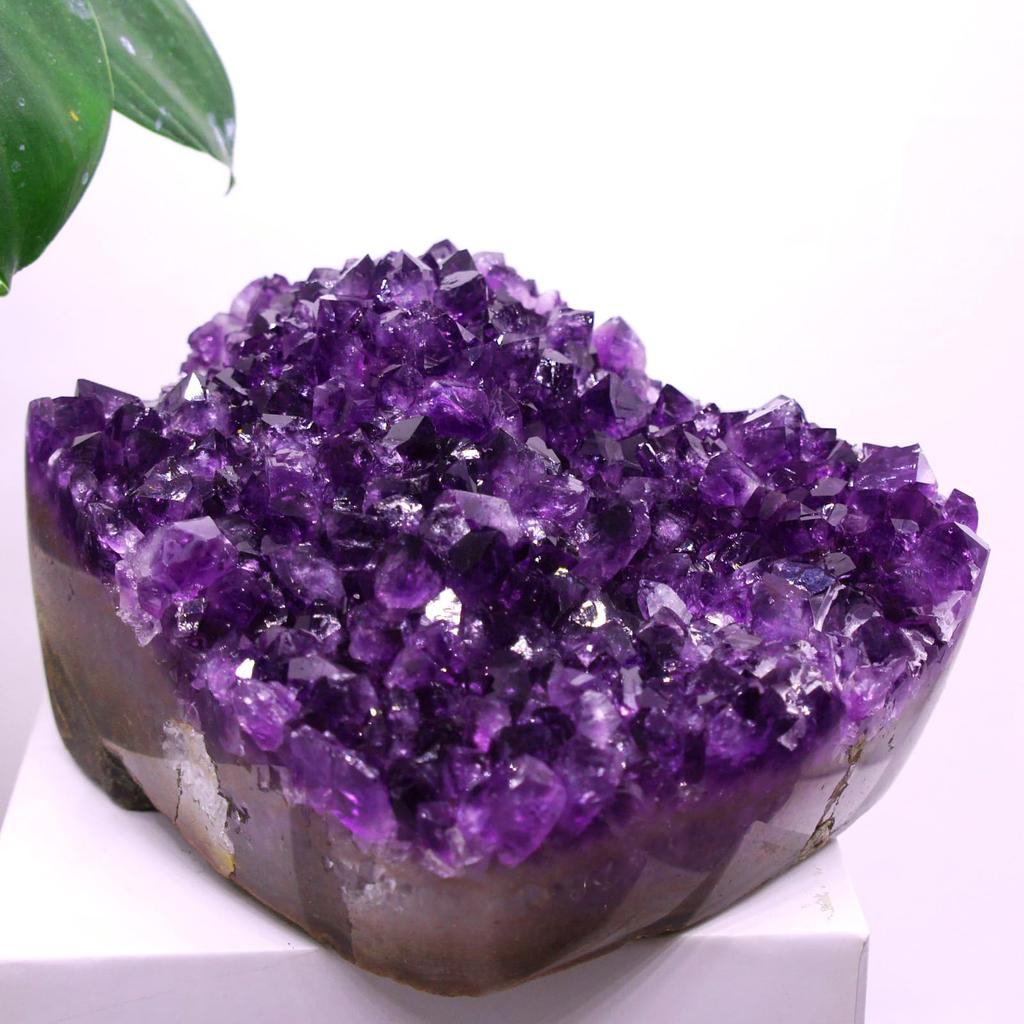Amethyst Natural Carefully High Approximately Ideal for Ornamental Power Feng and Interior Decor Cluster, Stone, Selected, Quality, 600-800g,
