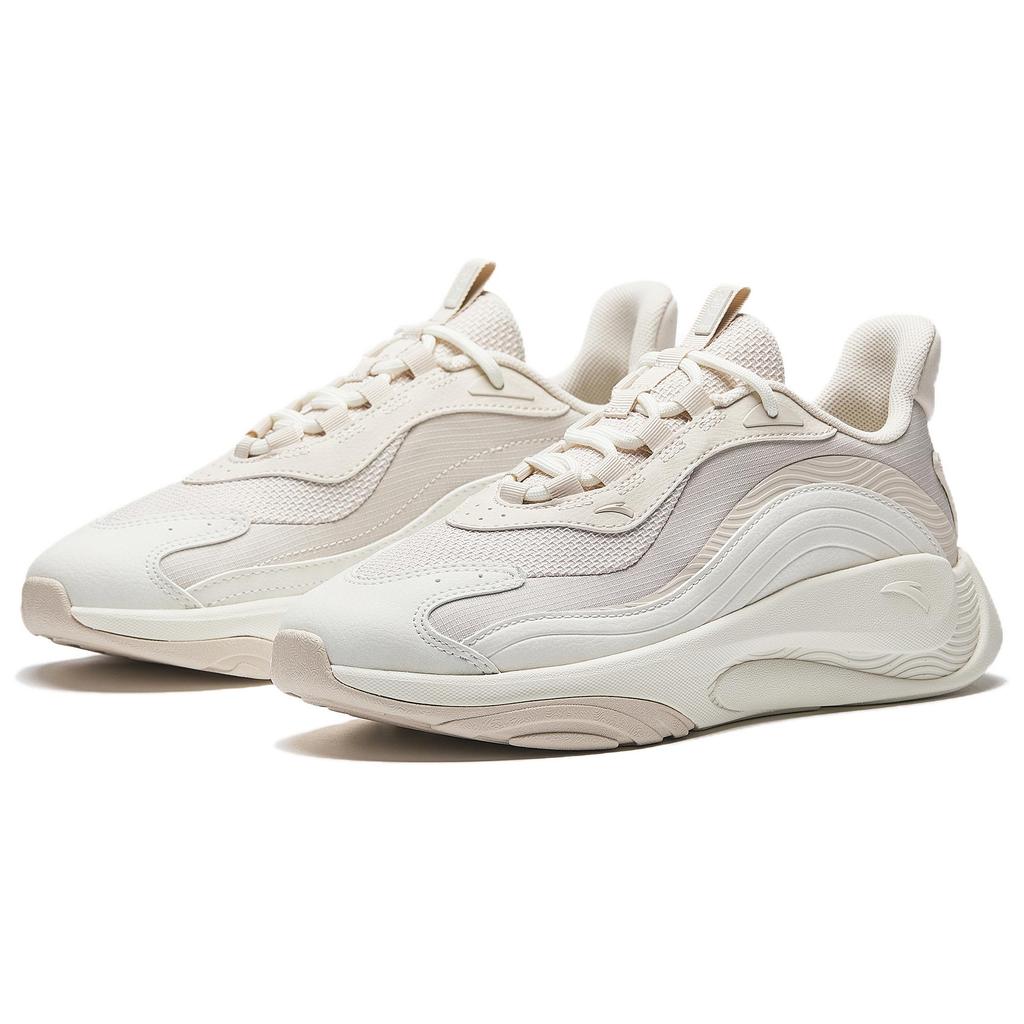Anta Chao Bai 4S Trendy Versatile Comfortable Non-Slip Wear-Resistant Low-Top Casual Shoes Women Casual Shoes Ivory-White 122518846R-1