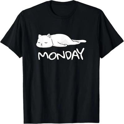 Funny Hate Monday Shirt Cat Sleep Monday Haters Loafer T-Shirt