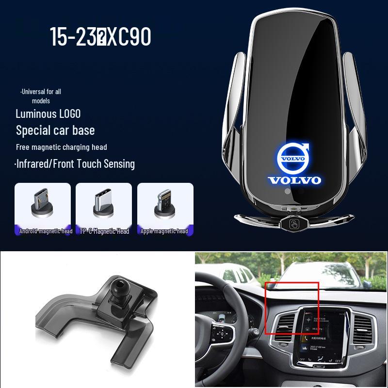 

Совместимое магнитное беспроводное быстрое зарядное устройство и держатель для телефона для Volvo XC60/S90/V90/S60/V69