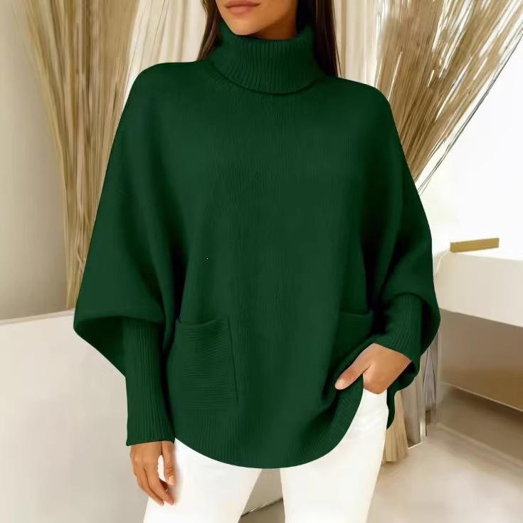 2026 Women's High Neck Loose Knit Pullover - European and American Autumn/Winter Style