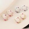Elegant Pearl Shell Flower Stud Earrings For Women Sweet Temperament Spring Summer Jewelry