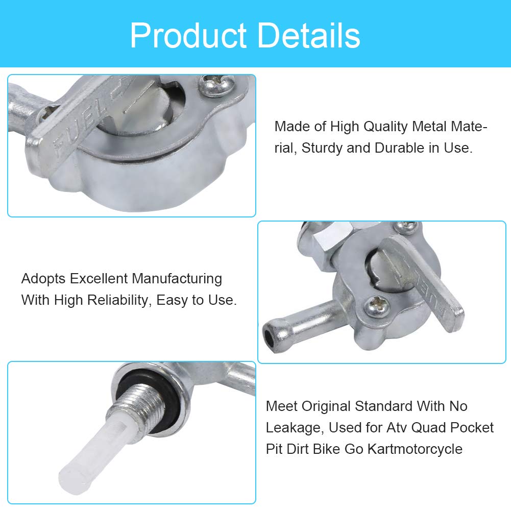 1/4npt Faucet Fuel Switch Gasoline Cock Fuel Cock 2pcs Gas Tank Switch Leak Proof Durable Motorcycle Accessories