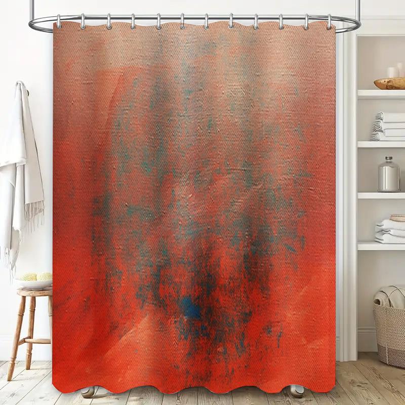Red and Black Waterfall Shower Curtain with Abstract Design for Bathroom Decor Bath Mat Set Included (Size72x84 inches) on AliEx