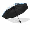 1pc Penguin Party Pattern Automatic Folding Umbrella - Compact 8-Rib Design, Durable Plastic & Iron, Lightweight for Outdoor Daily Use080