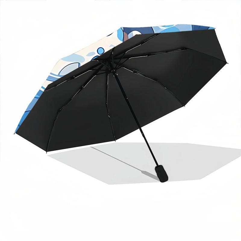 1pc Penguin Party Pattern Automatic Folding Umbrella - Compact 8-Rib Design, Durable Plastic & Iron, Lightweight for Outdoor Daily Use080