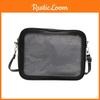 Solid Color Large Capacity Women Shoulder Bag With Transparent Compartment For Daily School Look