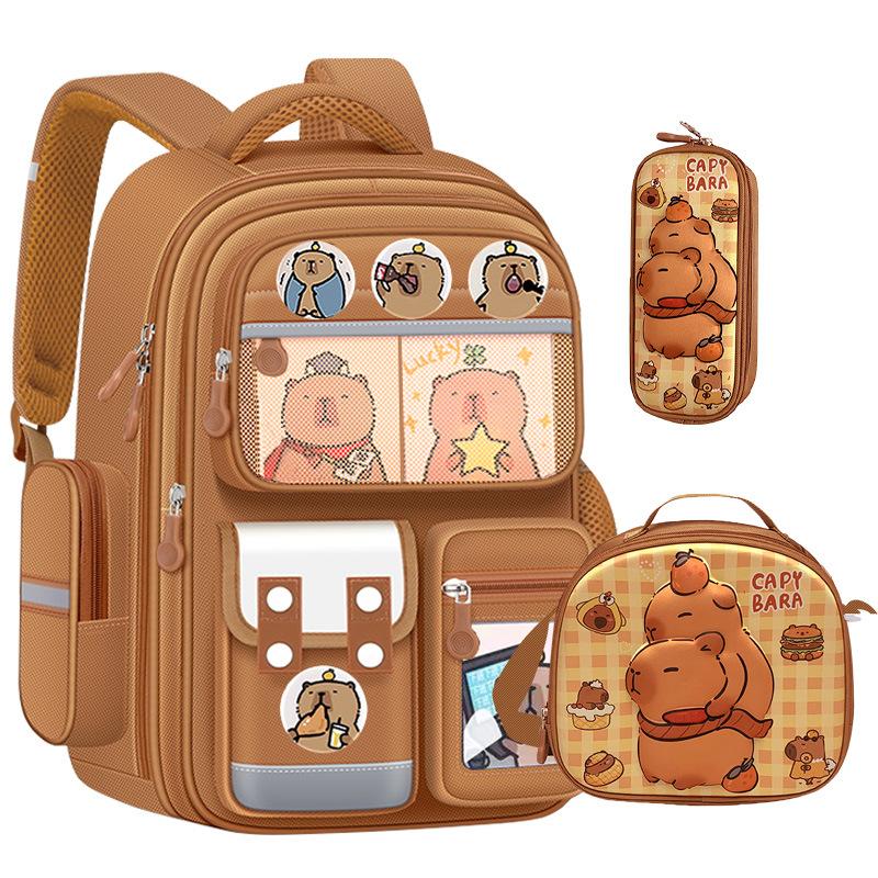 Capybara Kinderen Schooltassen Voor Jongens Meisjes Kinderen Verlichten Last Beschermen Rug Verbreedde Riemen Schoolrugzak School Boekentas