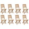 Outdoor Folding Chairs and Cushions Set of 8 Acacia Wood