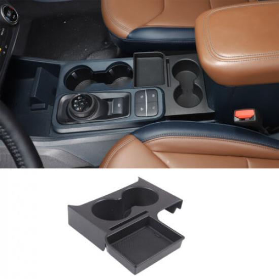 Black ABS Center Console Cup Drink Holder Storage Box For Ford Maverick