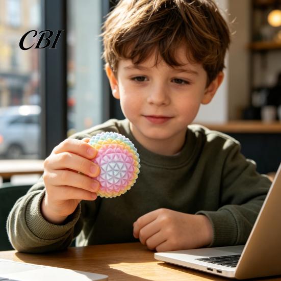Portable Sensory Toy 3D Printed Rotatable Spiky Ball, Mini Textured Fidget Ball for Lightweight Stress Relief, Decompression Twisting Desk Travel