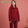 [Verschiedene Stile] Kompound-Imitations-Lammwoll-Pyjama Winter Samt Verdickt Pelz Integrierte Loungewear Hellrot