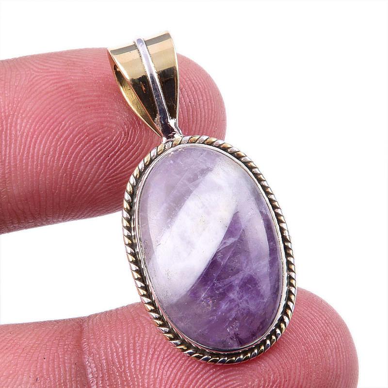 

Natural Tiffany Stone 925 Solid Sterling Silver Gift TwoTone Pendant 1.50 y1h94