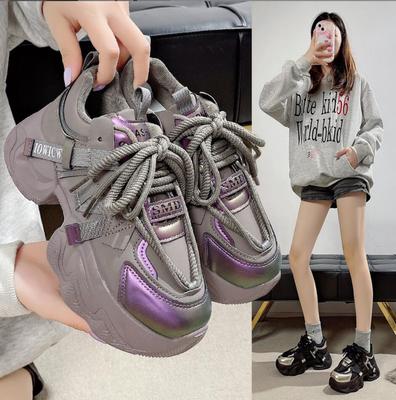 Fashion Women's Chunky Jogging Sneakers Brand Design Korean Sport Ladies Walking Trainers Women Platform 5CM Street Running Shoes 2024