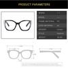 Cat Eye Color Blocking Anti Blue Light Glasses Retro Polygon Large Frame Fashion Glasses Women Plain Spectacles For Daily Outfit