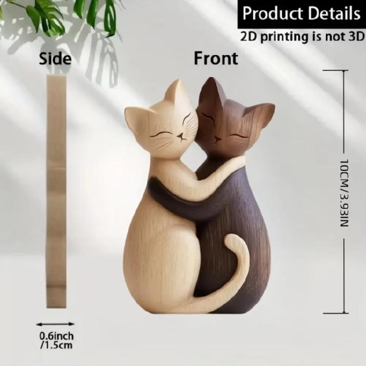 Carved Wooden Cats/Dog Figurines Table Ornament Cats/Dog Statue Sculptures Collectibles Home Decors Art Carving Work