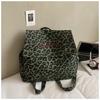 New Retro Leopard Print Large-capacity Backpack Women's Bag High-value Fashion Commuter Bag Short Trip Backpack Schoolbag