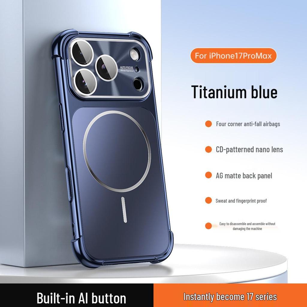 Instantly Transform Into Apple 17 Pro Max Magnetic Phone Case with Four-Corner Drop Protection for iPhone 16 and Matte AG Finish for iPhone 15
