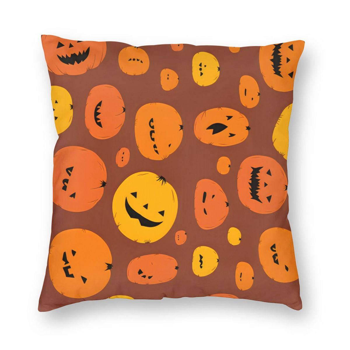Halloween Pumpkin Cute Pillowcase Doublesided Printing Fabric Cushion Cover Decor Pillow Case Cover Bedroom Zipper Xcm 30cmx30cm