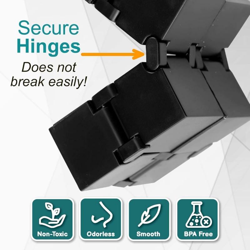 Metal Infinity Fidget Cube For Stress And Anxiety Relief/Adhd, Fidget Finger Toys Durable Sensory Gift For Adults Teens