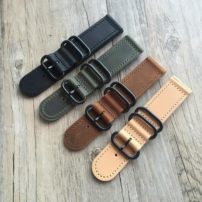 MERJUST 18MM 20MM 21MM 22MM 24MM 26MM Black Brown Green Khaki Crazy Horse Leather Watchband Strap For Samsung S2 U-BOAT Watch