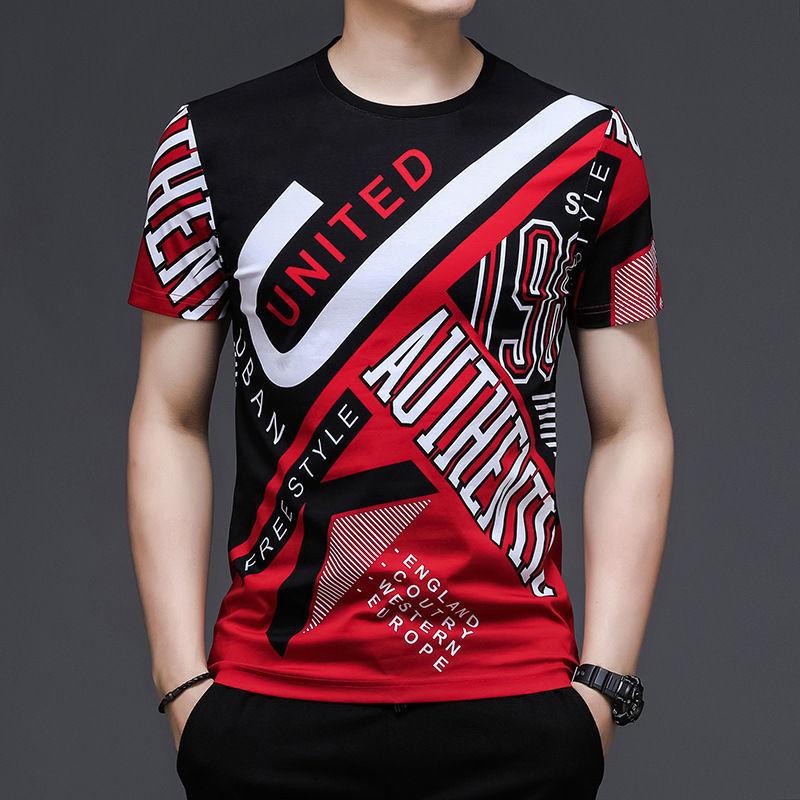 

Летние мужские футболки с короткими рукавами в британском стиле, футболки с графическим принтом в виде алфавита для мужчин, модная уличная одежда больших размеров 6XL