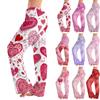Women's Fashionable Loose Casual Trousers With Valentine's Day Heart Print
