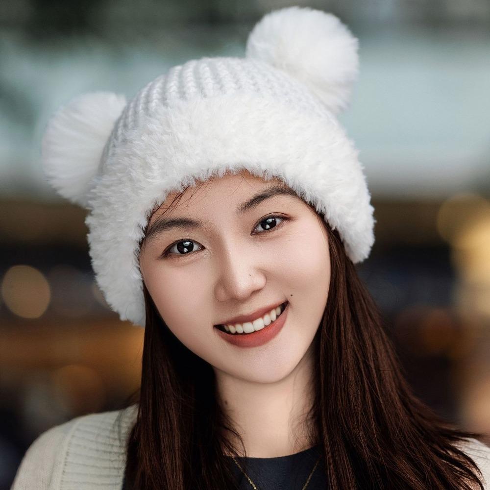 Wool Style Children's Hats Plush Warm Hat Fashionable Knitting Hat  Unisex